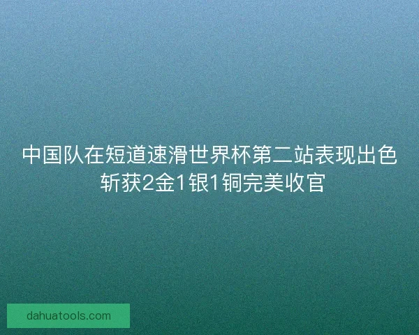 中国队在短道速滑世界杯第二站表现出色 斩获2金1银1铜完美收官